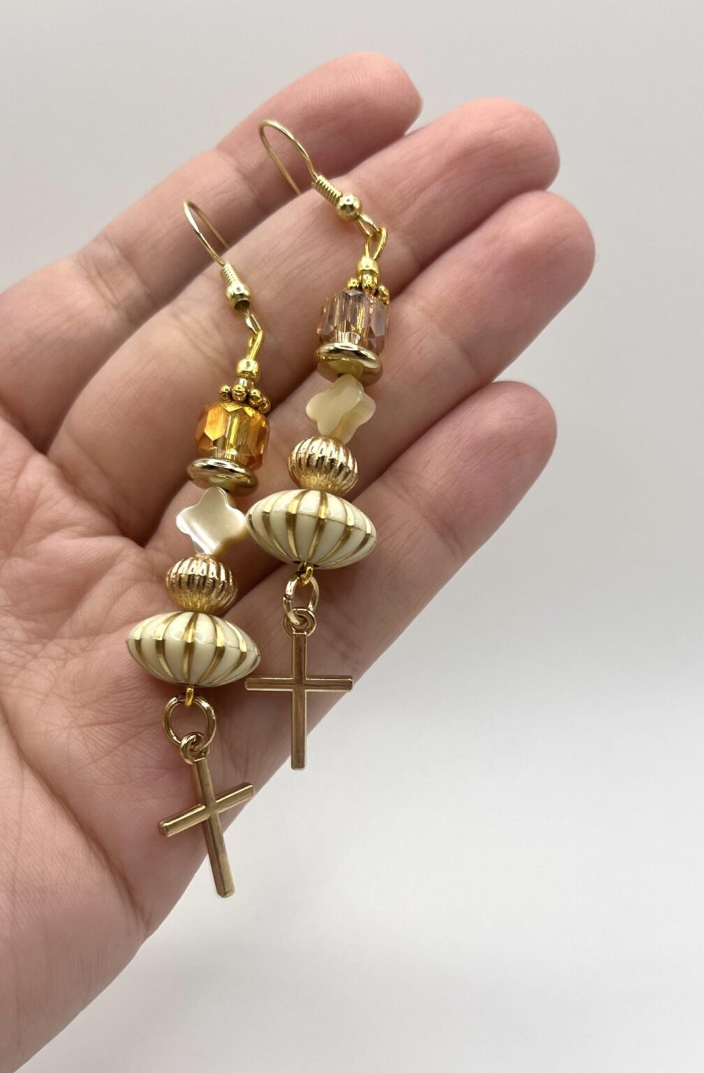 Golden Cross Elegance Earrings