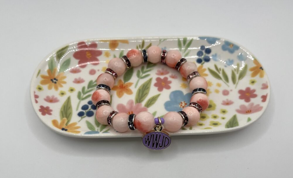 Pink Tourmaline WWJD Bracelet