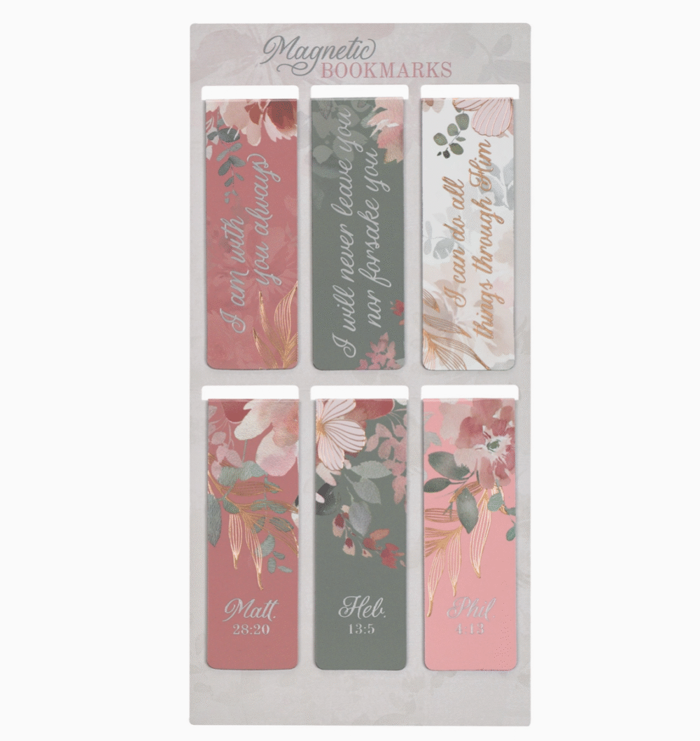 Graceful Petal Blush & Sage Magnetic Bookmark Set