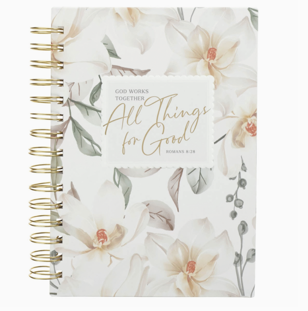 Graceful Bloom White Magnolia All Things for Good Wirebound Journal