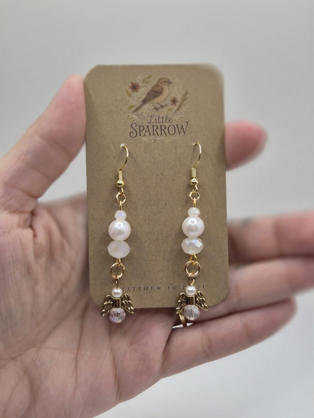 Angel Wing White Earring